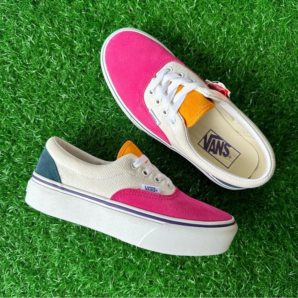 🍀New Vans Era Platform Mini Cord Multi - Picture 2 of 8